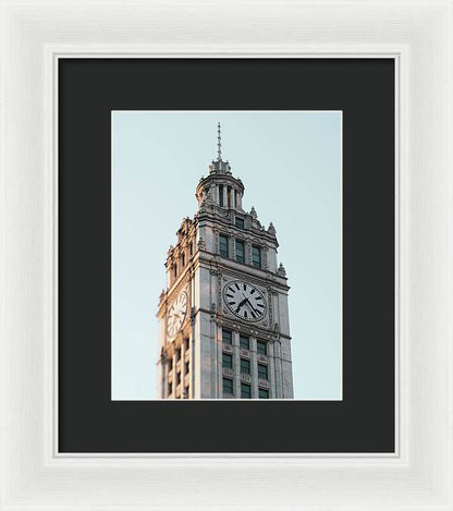 Wrigley Building Clock - Chicago, Illinois - Framed Print