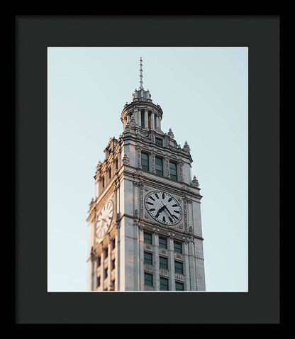 Wrigley Building Clock - Chicago, Illinois - Framed Print