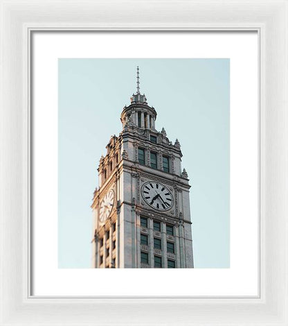 Wrigley Building Clock - Chicago, Illinois - Framed Print